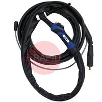 058022022 Miller Eurotorch A-150 4m Tig Torch WP17 Style with 6 Pin Miller Plug & 10-25 Dinse Connector