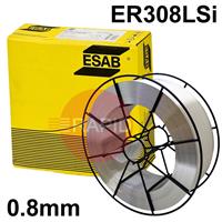 1612089820 ESAB OK Autrod 308LSi Stainless Steel 0.8mm MIG Wire, 15Kg Reel, ER308LSi