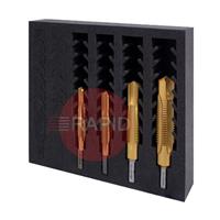 301140-SET1 HMT VersaDrive HD Combi Drill-Tap InsertFoam 4 Piece Set (1/2, 5/8, 3/4, 1” UNC Combi Drill Taps)