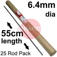 43-049-002 Arcair SLICE 6.4mm Diameter x 55cm Long, Uncoated Electrodes (1/4