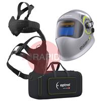 4600.050 Optrel e684 Silver Welding Helmet & Swiss Air PAPR Air Fed Halfmask System, Ready To Weld Package