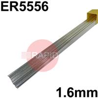 55561625 5556 (NG61) Aluminium Tig Wire, 1.6mm Diameter x 1000mm Cut Lengths - AWS 5.10 ER5556. 2.5kg Pack