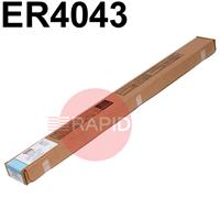 ED70195 Lincoln Superglaze 4043 Aluminium TIG Wire, 1000mm Cut Lengths - AWS 5.10 ER4043. 5Kg Pack