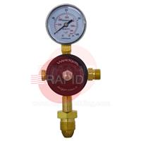 GAS0025 Weldgas Single Stage, 1 Gauge Preset Argon/CO2 Regulator, Bottom Entry, G5/8