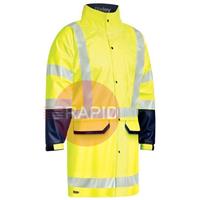 UKJ6935HT_TT05 Rain Coat Stretch Pu Two Tone Hi-Vis Waterproof