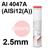 790042448  Lincoln AlSi12 Aluminium Electrodes 2.5mm Diameter x 350mm Long. 8.0kg Carton (Contains 4 x 2.0kg Packs). Al 4047A (AlSi12(A))
