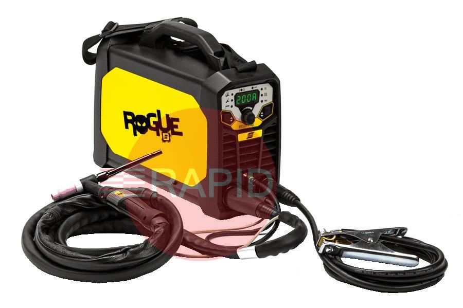 0700500081  ESAB Rogue ET 200iP PRO CE Ready To Weld Package with 4m TIG Torch - 115v / 230v, 1ph