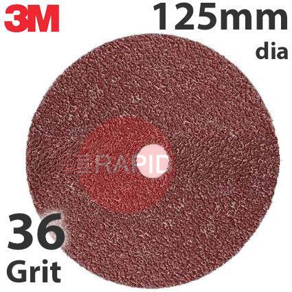 3M-89715  3M 782C Fibre Disc, 125mm Diameter, 36+ Grit, Box of 25
