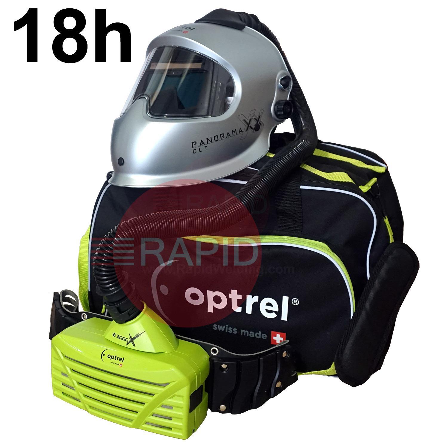 4550.590  Optrel Panoramaxx CLT 2.0 Auto Darkening Welding Helmet & E3000X 18 Hours PAPR System, Ready to Weld Package