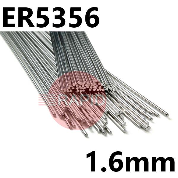 53561625  5356 (NG6) Aluminium Tig Wire, 1.6mm Diameter x 1000mm Cut Lengths - AWS 5.10 ER5356. 2.5kg Pack