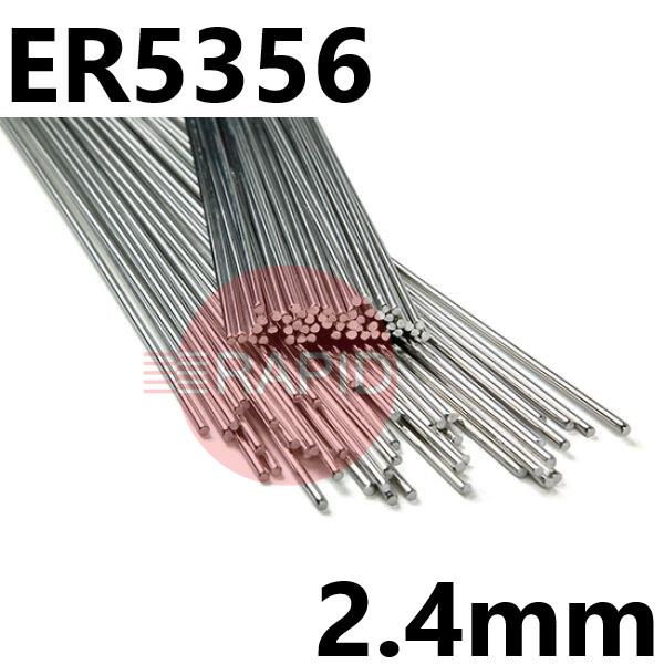 53562425  5356 (NG6) Aluminium Tig Wire, 2.4mm Diameter x 1000mm Cut Lengths - AWS 5.10 ER5356. 2.5kg Pack