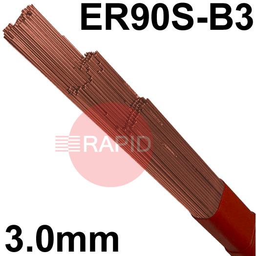 600587  Lincoln LNT 20 Steel Tig Wire, 3.0mm Diameter x 1000mm Cut Lengths - AWS A5.28 ER90S-B3. 5.0kg Pack