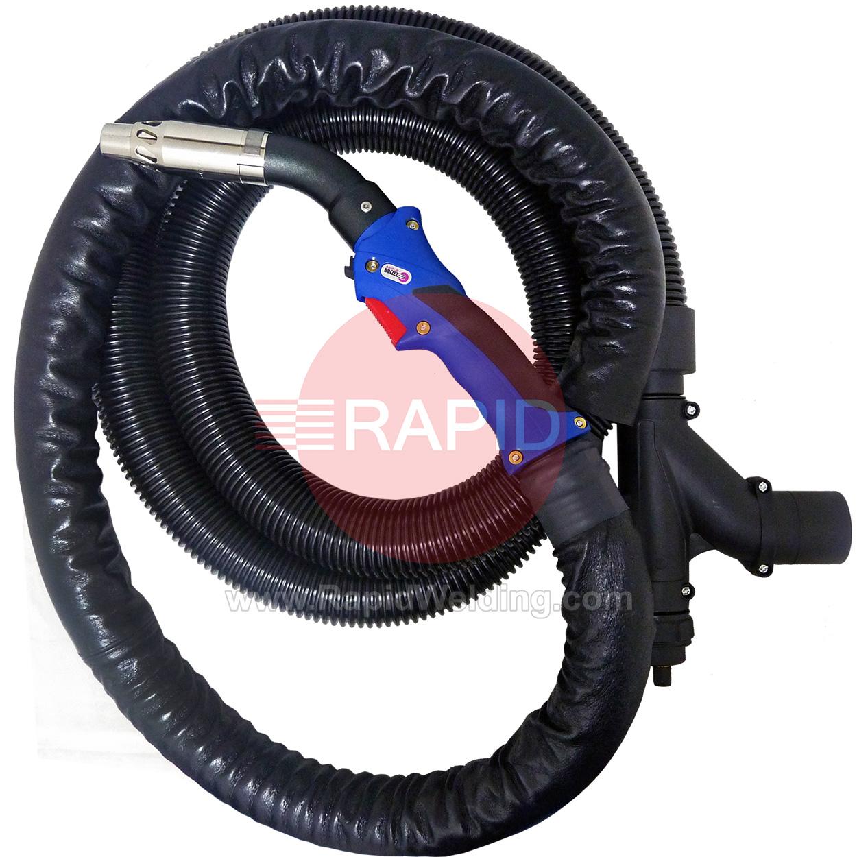 614.0183.1  Binzel RAB GRIP 355LW BBH MIG Fume Extraction Torch 4m (Air Cooled) 300A CO2, 270A Mixed Gases