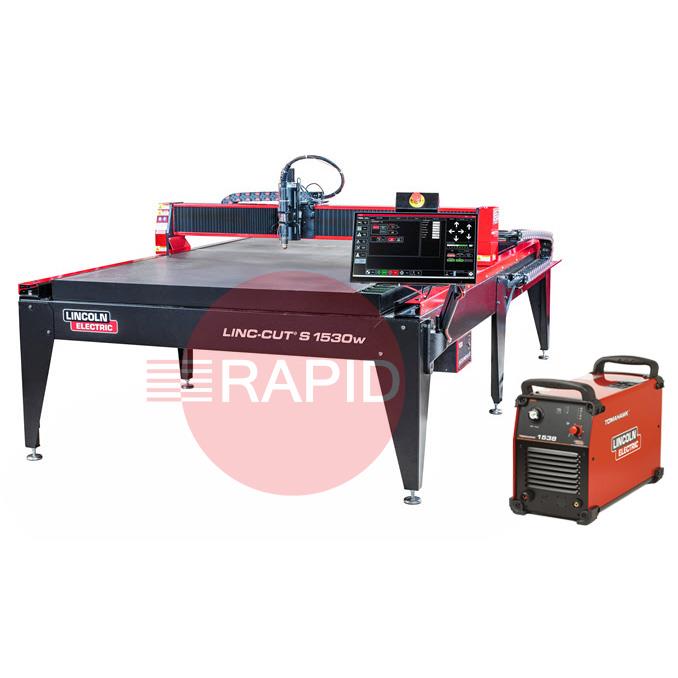 AS-CM-LCS1530WTH80  Lincoln Linc-Cut S 1530W 5ft x 10ft CNC Plasma Cutting Table with Tomahawk 1538 CE Plasma Package