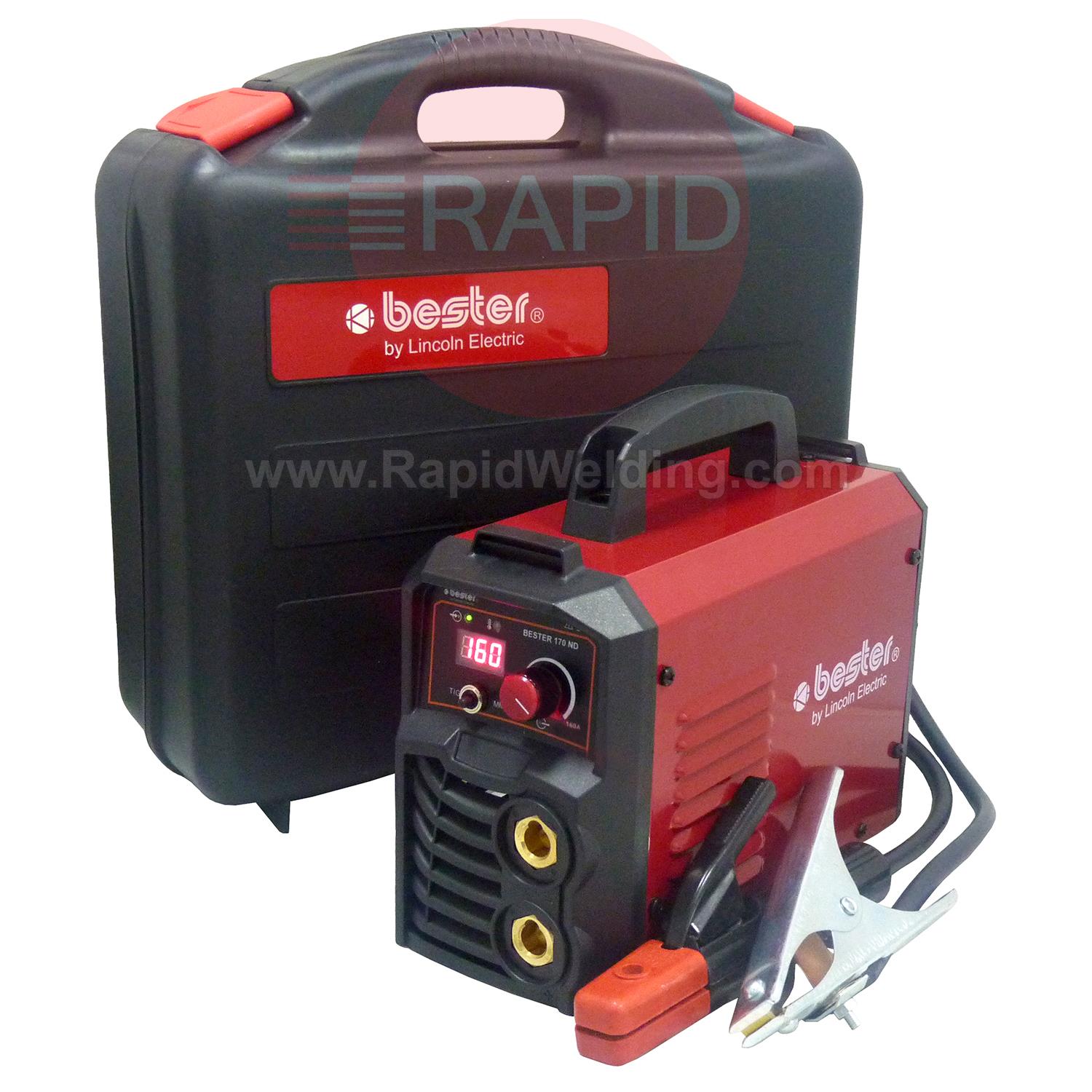 B18257-1-P  Lincoln Bester 170-ND MMA Inverter Arc Welder Suitcase Package - 230v, 1ph