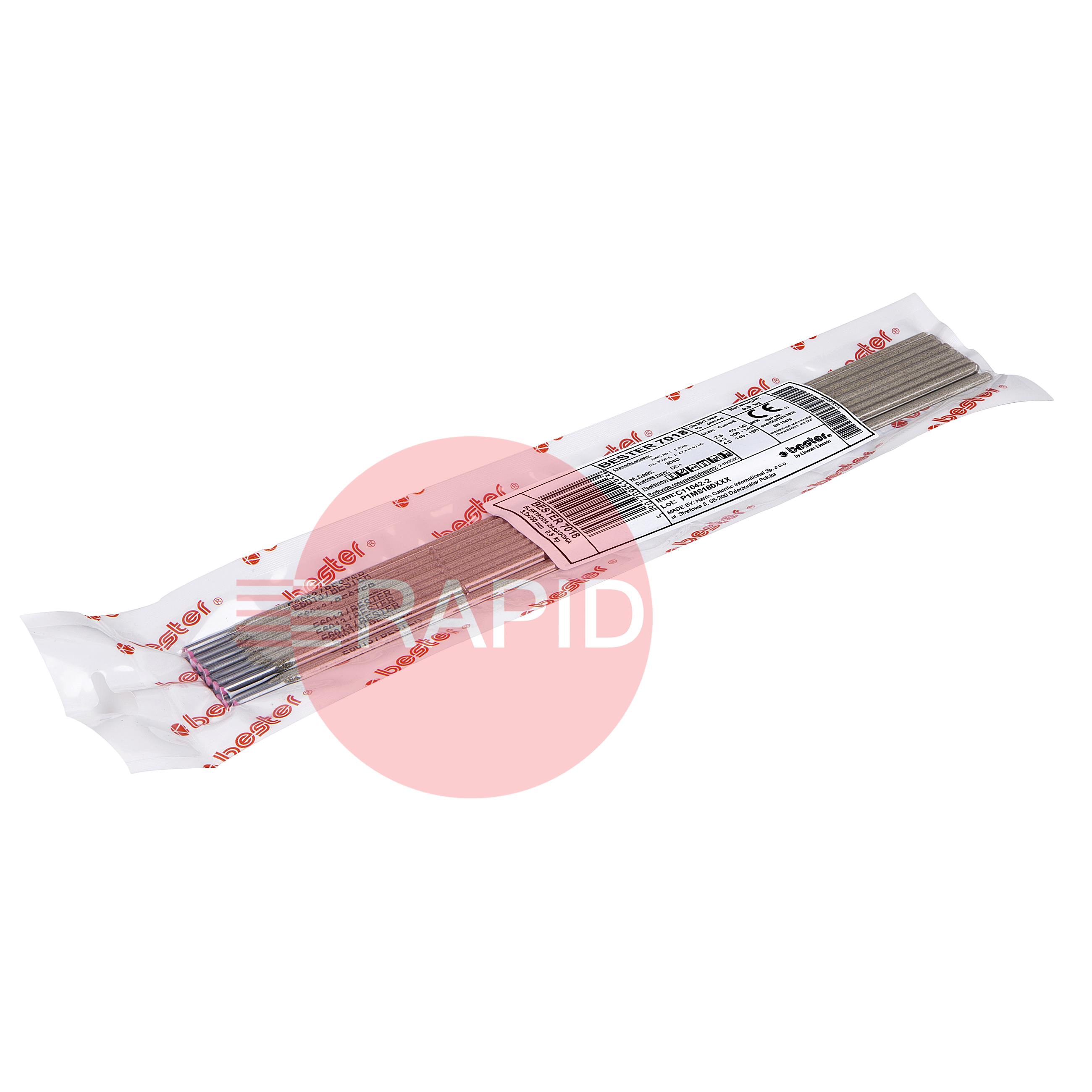 C11042-2  Lincoln Bester 7018 Basic, 3.2mm x 350mm Coated Electrode, 0.5Kg 14pcs Blister Pack