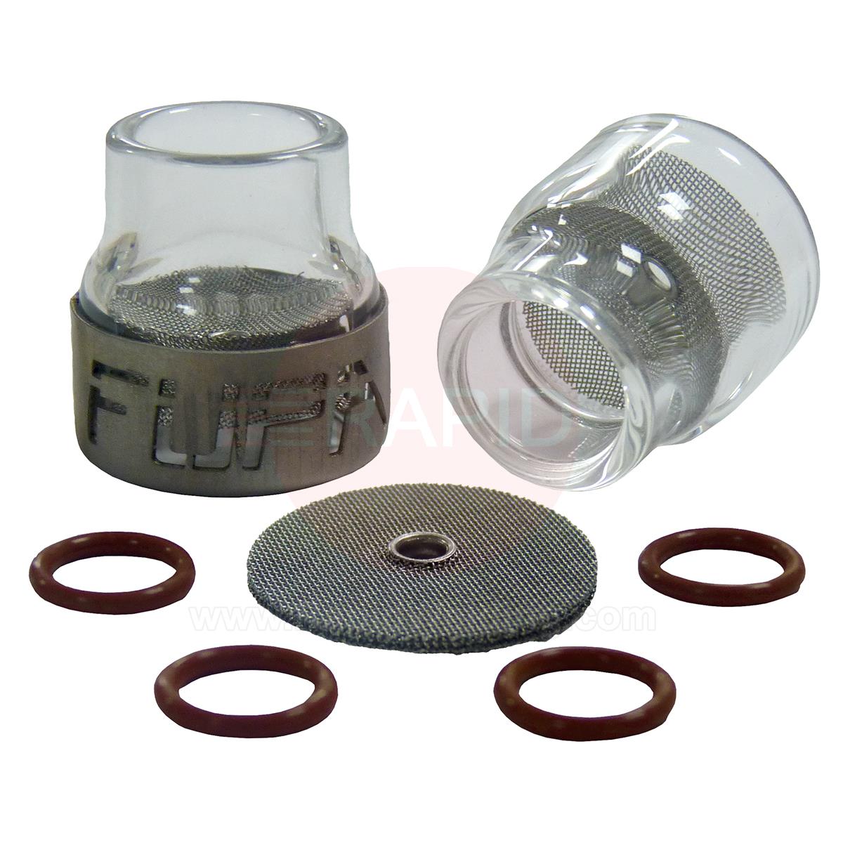 FU12KC  Furick Fupa 12 Pyrex Cup Kit for 2.4mm (2x Cups, 3x Diffusers, 4x O-Rings & 1x Titanium Cover)