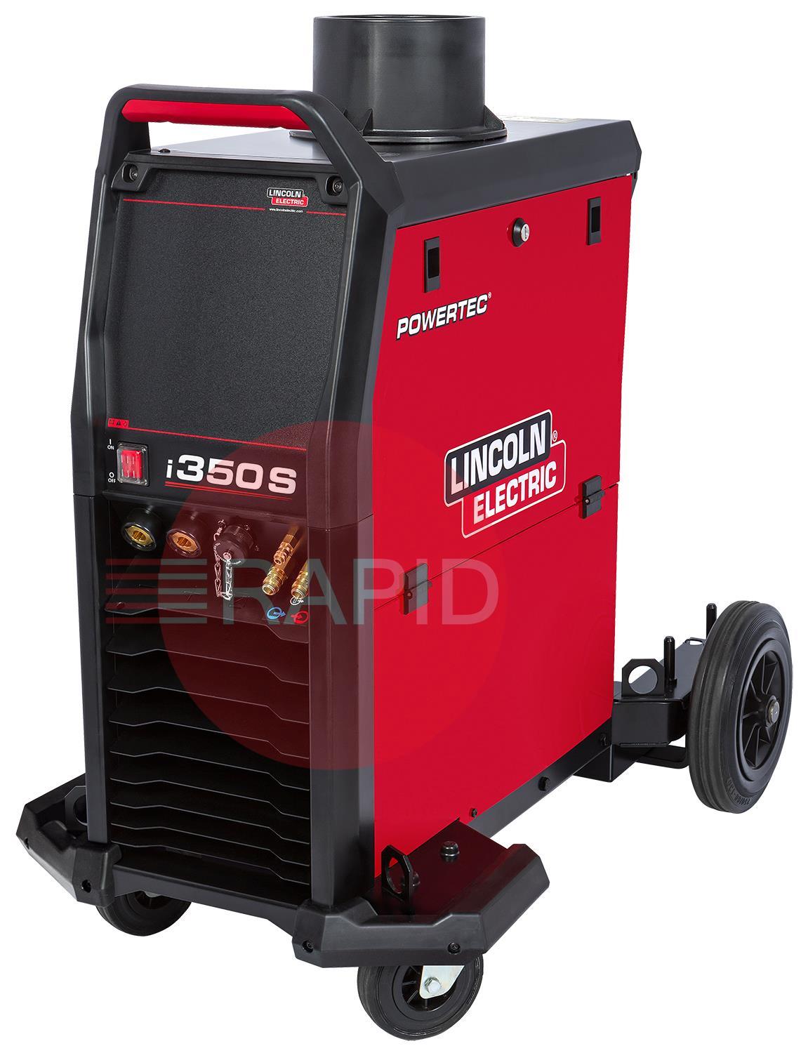 K14183-1  Lincoln Powertec i350S MIG Inverter Welder Power Source, w/ Earth Lead - 400v, 3ph