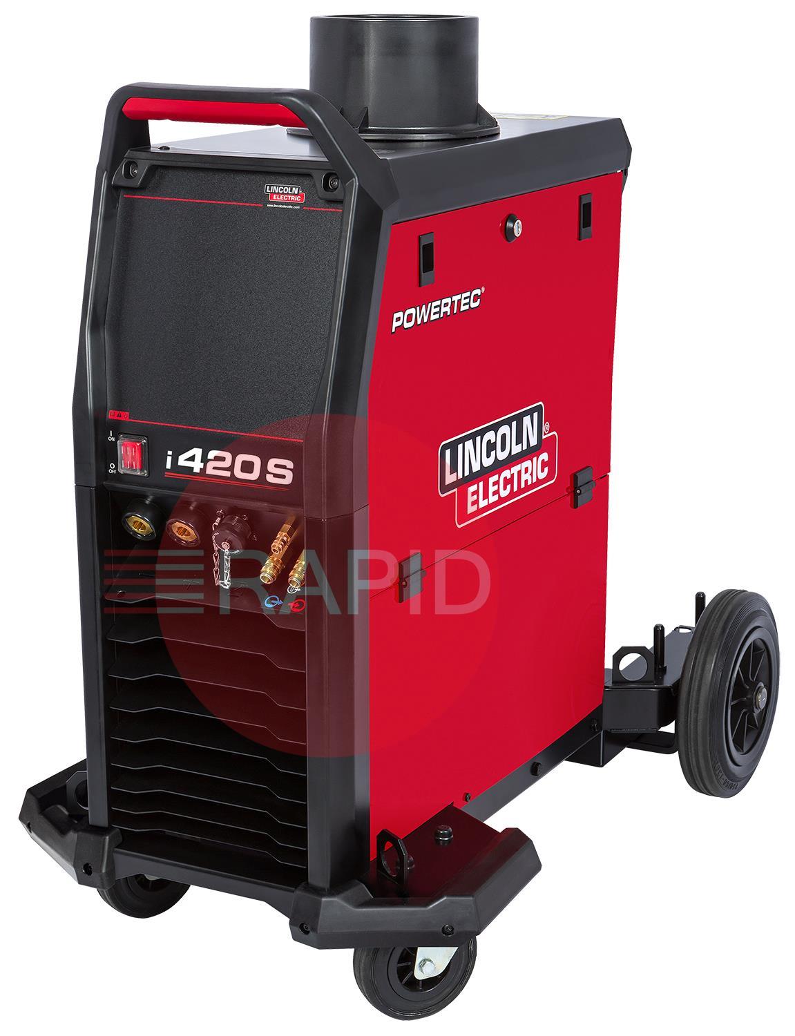 K14184-1  Lincoln Powertec i420S MIG Inverter Welder Power Source, w/ Earth Lead - 400v, 3ph