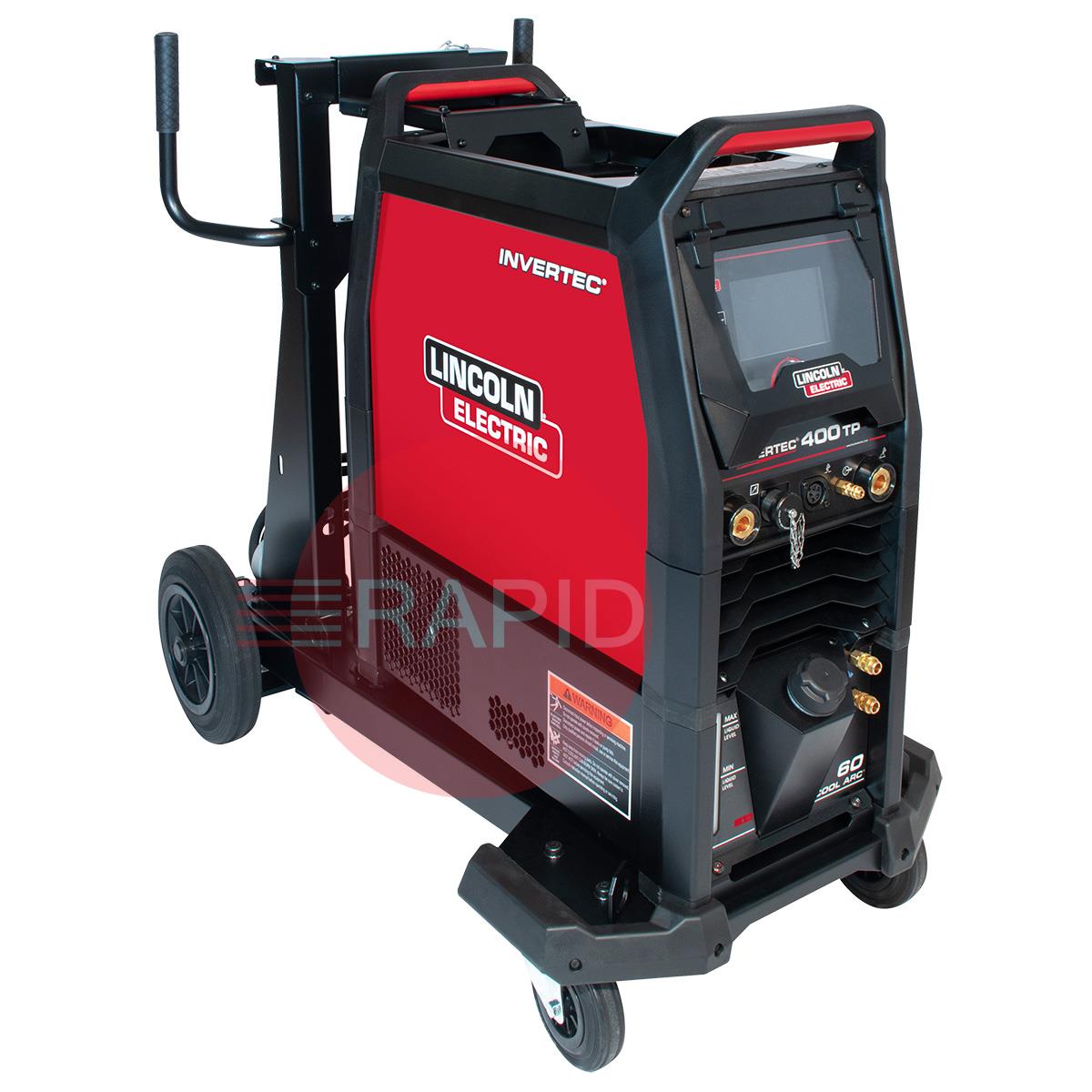 K14390-4WP  Lincoln Invertec 400TP DC TIG Inverter Welder Ready To Weld 4-Wheel Water Cooled Package - 415v, 3ph