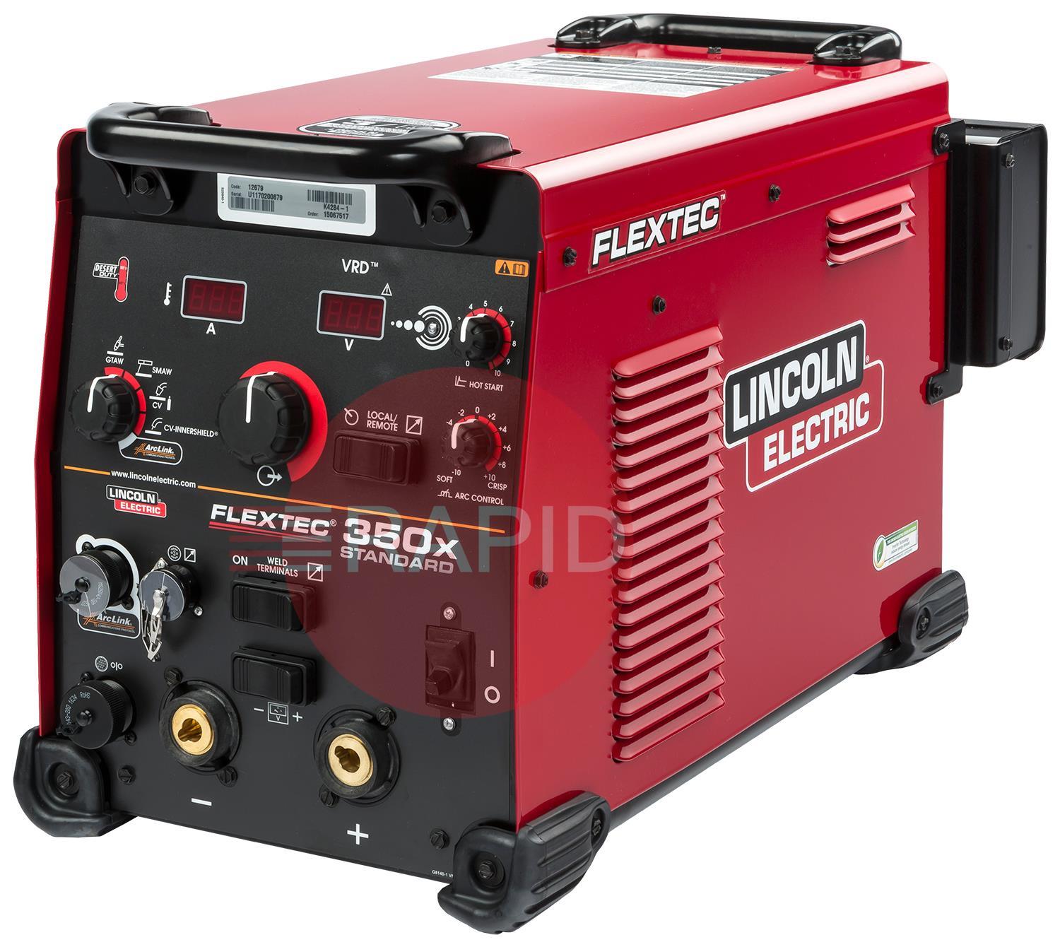 K4284-1  Lincoln Flextec 350X Standard CE Multi-Process Welder Power Source - 380v / 460v / 575v, 3ph