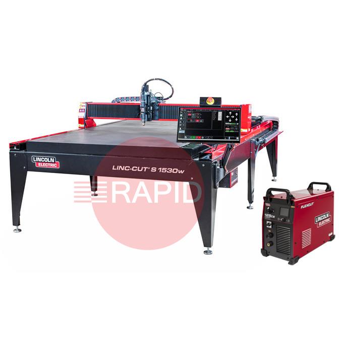 LINC-CUTS1530PKG  Lincoln Linc-Cut S 1530W 5ft x 10ft CNC Plasma Cutting Table with FlexCut 125 CE Plasma Package