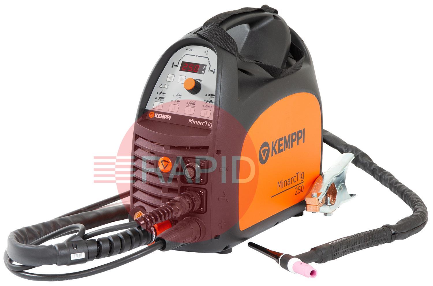 MinarcTig250  Kemppi MinarcTig 250 Ready to Weld Package, includes TIG Torch & Earth Cable - 400v, 3ph