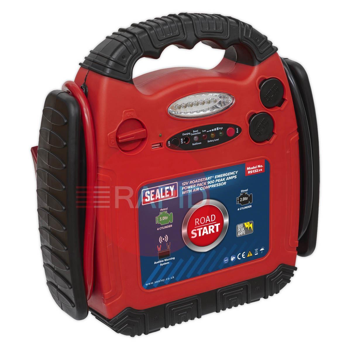 PRS132  RoadStart© Emergency Jump Starter with Air Compressor 12V90