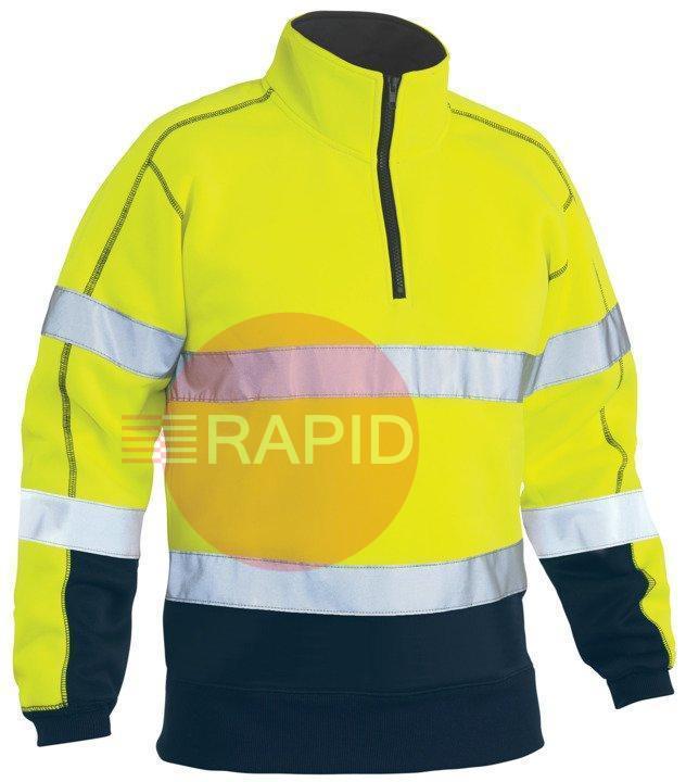 UKK6989T_TT05  Pullover Hi-Vis Fleece 1/4 Zip, Long Sleeve Taped