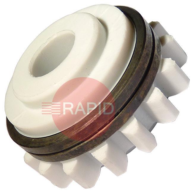 W001047  Kemppi Standard Lower Drive Roll  0.8 - 0.9mm V Groove. White