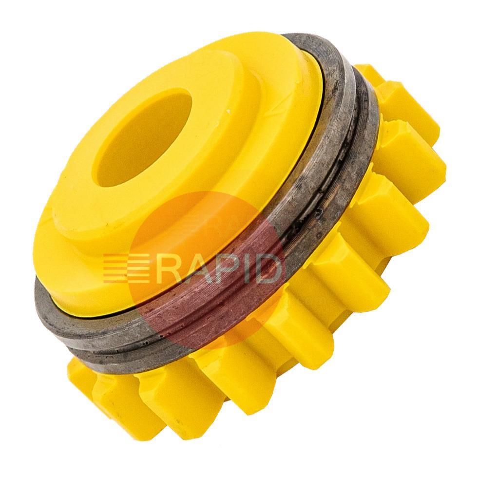 W001051  Kemppi Drive Roll. 1.6mm V Groove. Yellow