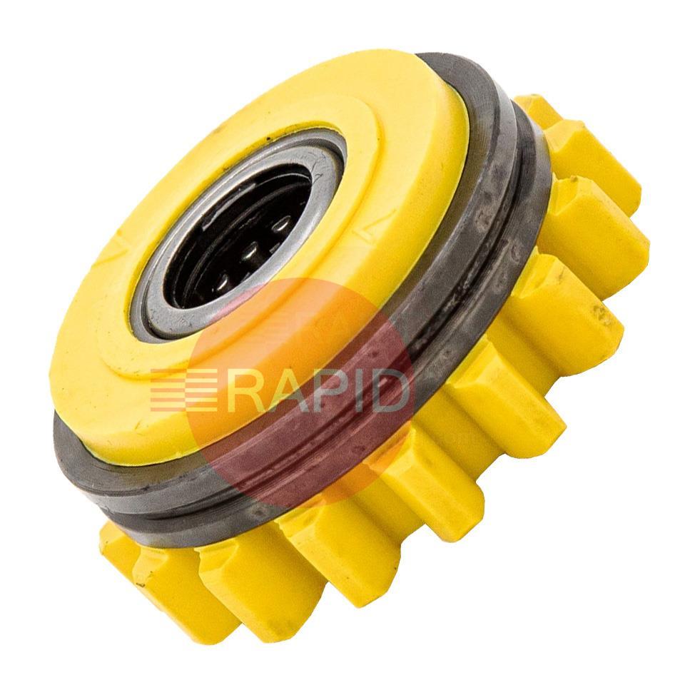 W001052  Kemppi Pressure Roll. 1.6mm V Groove. Yellow