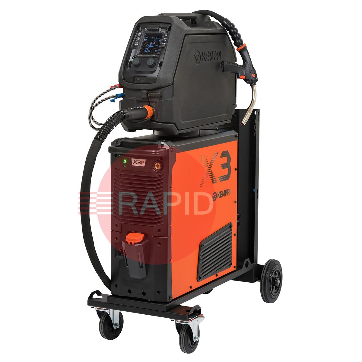 X3P450WP  Kemppi X3 FastMig 450 Pulse Water Cooled MIG Package, with GXe 405W 5.0m Torch - 400v, 3ph